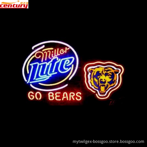 wholesale china factory price custom miller lite go bears neon light sign